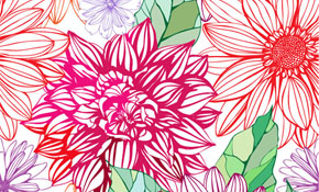 Abstract Springtime Colorful Flower